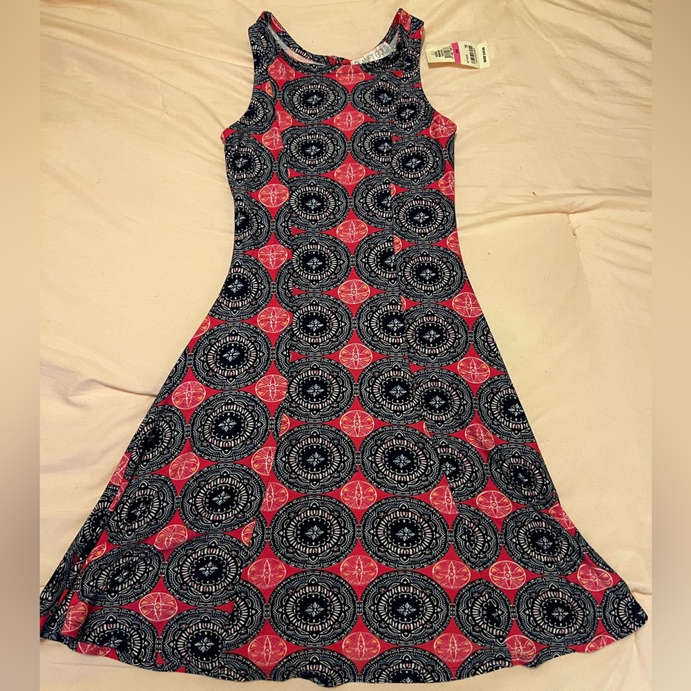 Planet Gold Blue & Pink Sleeveless Dress NWT